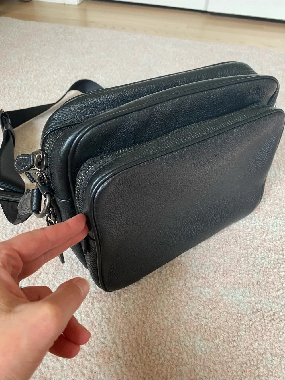Coach Women’s Black Leather Crossbody Bag - Sleek Everyday Carry